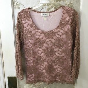 Vintage Chadwick's Womens Long Sleeve Lace Top-M